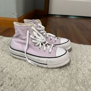Purple High Top Platform Converse